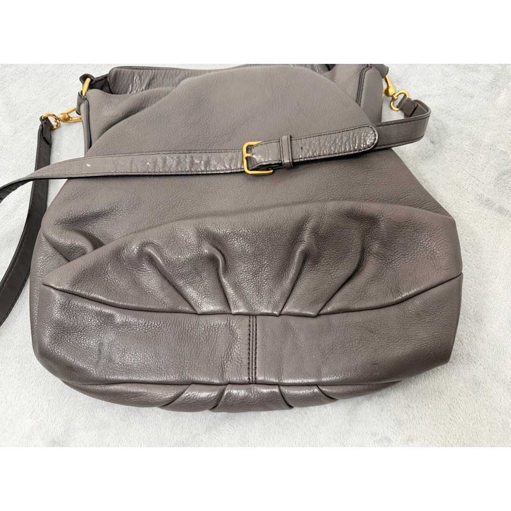 Marc by Marc Jacobs Hobo Q Hillier Gray Pebbled Leather Satchel Crossbody Purse - Picture 3 of 12